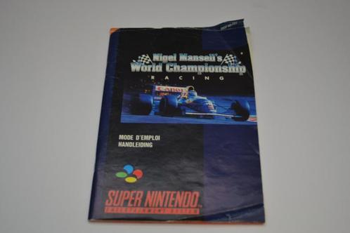 Nigel Mansell’s World Championship Racing (SNES FAH MANUAL), Games en Spelcomputers, Spelcomputers | Nintendo Consoles | Accessoires