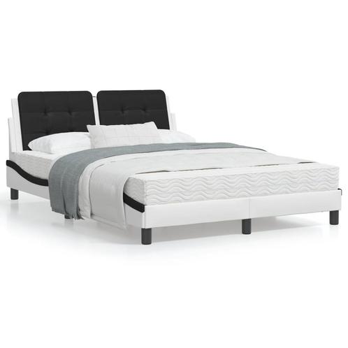 vidaXL Lit avec matelas blanc et noir 140x200 cm, Maison & Meubles, Chambre à coucher | Lits, Neuf, Envoi
