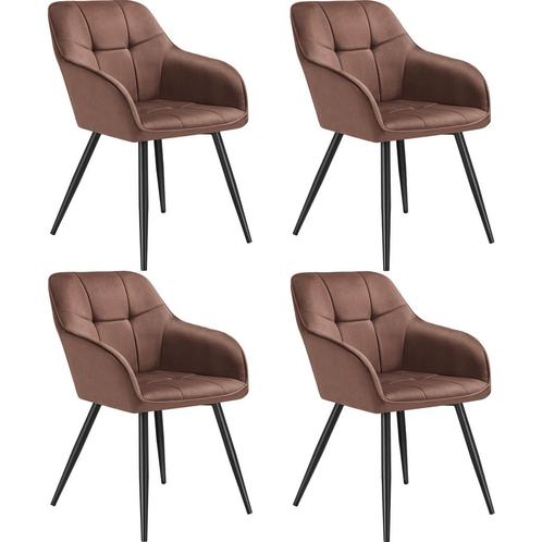 tectake Eetkamerstoel Marilyn, fluweeloptiek, gestikt patroo, Huis en Inrichting, Stoelen, Verzenden
