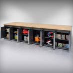 Datona Werkbank PRO eiken - 12 opbergkasten - 400 cm -, Ophalen of Verzenden