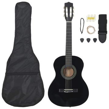 vidaXL 8-delige Gitaarset klassiek beginner 3/4 36 zwart, Verzenden