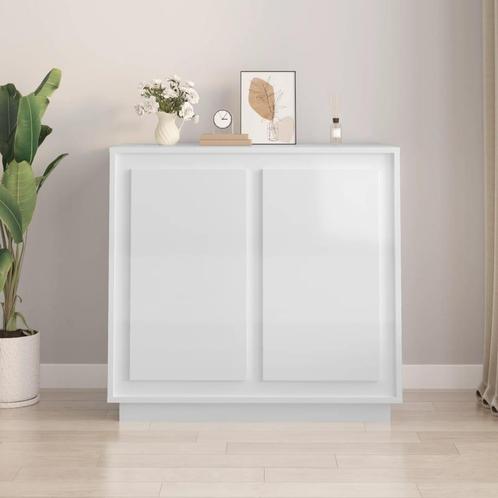 vidaXL Dressoir 80x34x75 cm bewerkt hout hoogglans wit, Huis en Inrichting, Kasten | Dressoirs, Nieuw, Verzenden