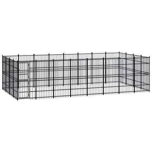 vidaXL Hondenkennel 29,49 m² staal, Dieren en Toebehoren, Hondenbenches, Nieuw, Verzenden