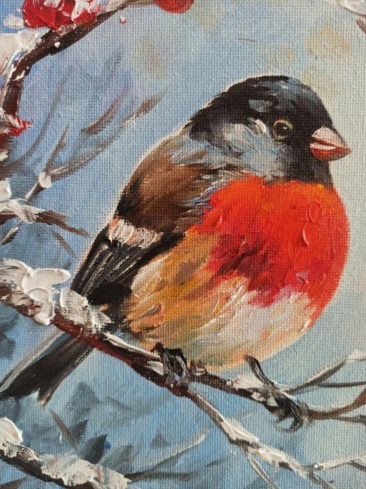 Tomasz Bednarski (1965) - Bullfinches in winter, Antiek en Kunst, Kunst | Schilderijen | Klassiek
