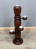 Grote houten kandelaar met vijf armen - Kandelaar - Hout, Antiek en Kunst