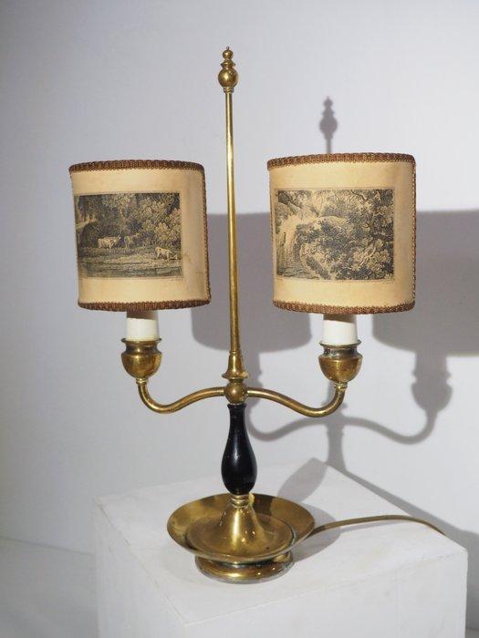 Tafellamp - Messing, Hout - Vintage Franse Bouilotte, Antiek en Kunst, Curiosa en Brocante