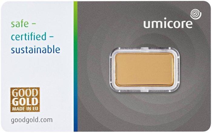 5 gram - Goud .999 - Umicore - Verzegeld en met certificaat, Postzegels en Munten, Edelmetalen en Baren