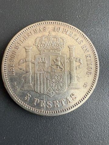 Espagne. Amédée Ier. 5 Pesetas 1871 * 18-75. DE-M (Sans Prix
