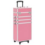 vidaXL Make-up trolley aluminium roze, Bijoux, Sacs & Beauté, Verzenden