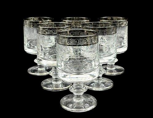 Service de boisson (6) - Argent, Verre - verre à vin ou à, Antiek en Kunst, Antiek | Meubels | Tafels