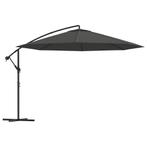 Antraciet Zweefparasol 350cm | OP = OP | 60% Voordeel, Tuin en Terras, Nieuw, Zweefparasol, 3 tot 4 meter, Kantelbaar