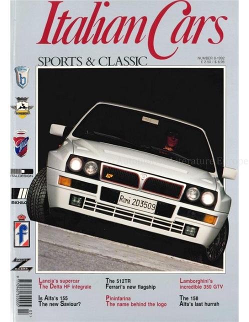 1992 ITALIAN CARS SPORTS & CLASSIC MAGAZINE ENGELS 08, Livres, Autos | Brochures & Magazines