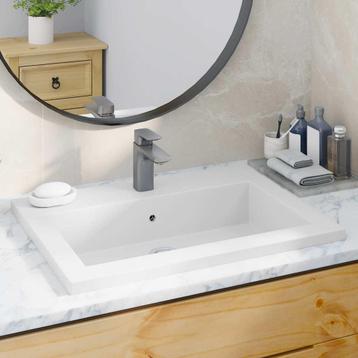 vidaXL Wasbak 600x450x120 mm graniet wit, Verzenden