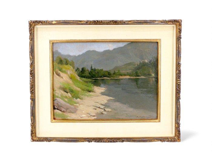 Gianfranco Campestrini (1901-1979) - Lungo il Lago (1949), Antiek en Kunst, Kunst | Schilderijen | Klassiek