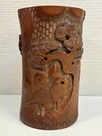 Penseelpot - Ancien pot à pinceau bambou - Bamboe, Antiquités & Art