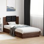 vidaXL Bedframe met hoofdeinde bewerkt hout bruineikenkleur, Huis en Inrichting, Slaapkamer | Bedden, Verzenden, Nieuw