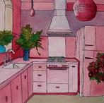 Betty Rullo (1955) - Pink Kitchen, Antiek en Kunst