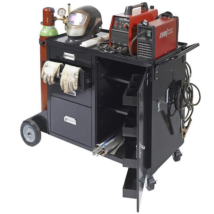 Datona Laswagen met 4 laden en opbergkast - Datona - Zwart, Doe-het-zelf en Bouw, Werkbanken, Ophalen of Verzenden