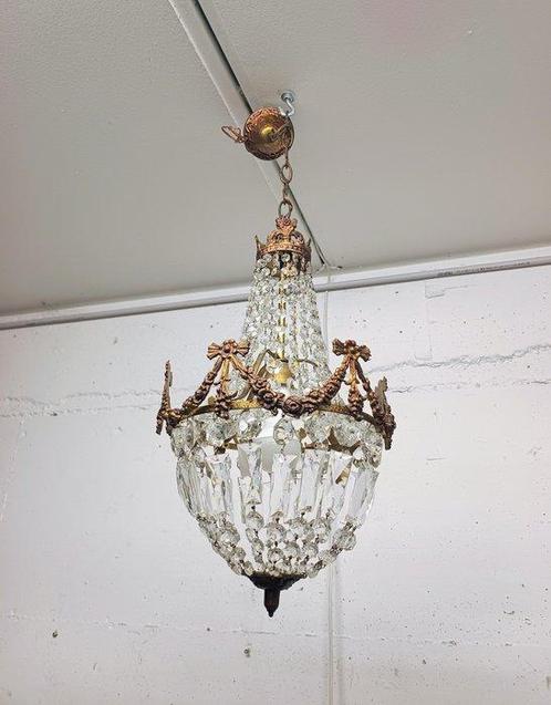 Lustre - Cristal, Laiton, Antiek en Kunst, Antiek | Verlichting