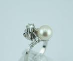 Ring - 18 karaat Witgoud Diamant (Natuurlijk) - Parel, Nieuw
