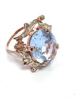 Zonder minimumprijs - Ring - 9 kt. Roségoud, Zilver Topaas -, Nieuw
