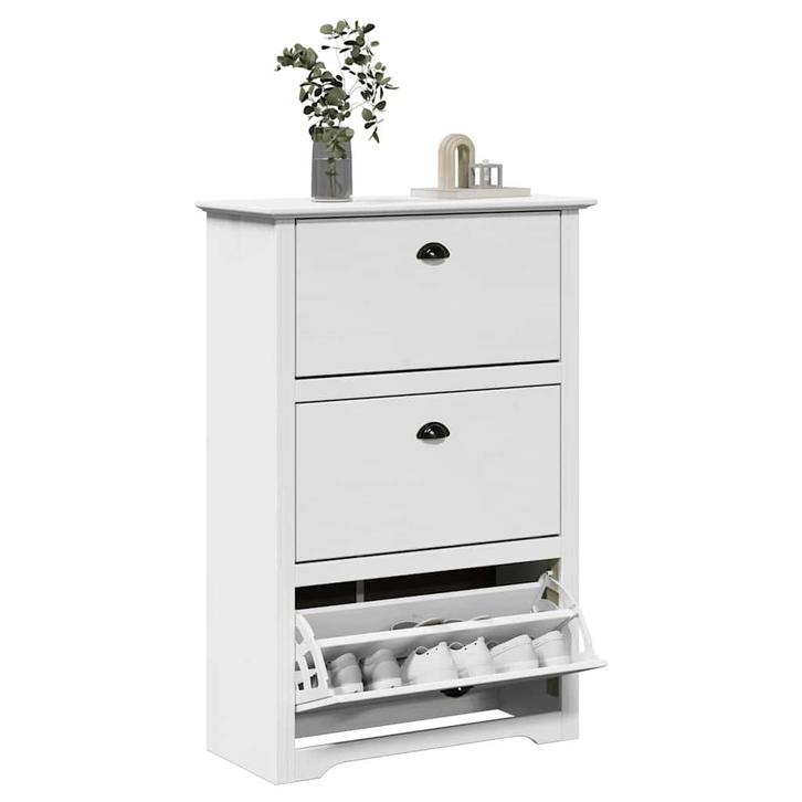 vidaXL Schoenenrek BODO 80x35x118 cm wit, Huis en Inrichting, Kasten | Schoenenkasten, Nieuw, Verzenden