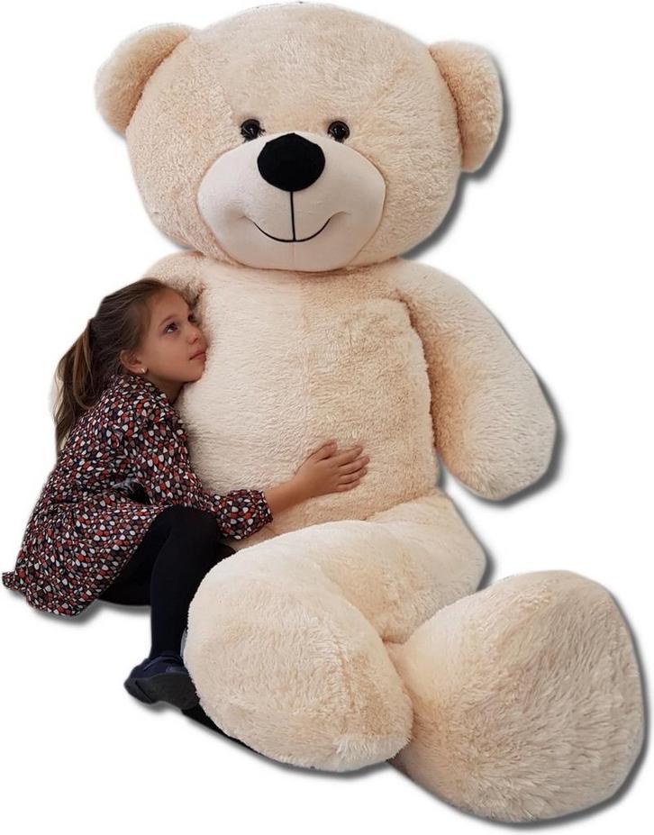 Teddybeer XXL - beige - 220 cm, Kinderen en Baby's, Speelgoed | Knuffels en Pluche, Nieuw, Ophalen of Verzenden
