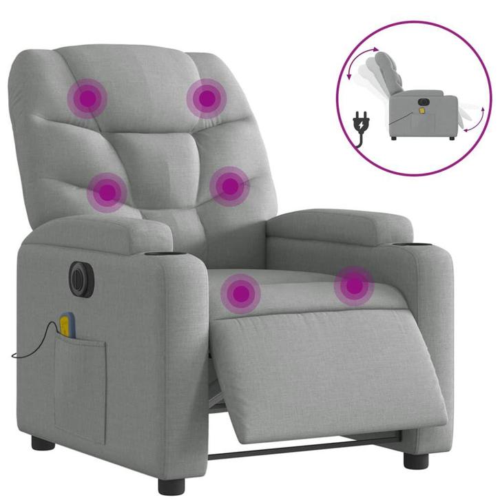 Massagestoel Elektr. L.Grijs | Retour Deal | Comfort nu!, Huis en Inrichting, Zetels | Zetels, Minder dan 150 cm, 75 tot 100 cm