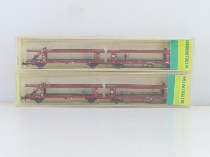 Minitrix N - 13617 - Modeltrein goederenwagon (2) - 2x, Hobby en Vrije tijd, Modeltreinen | N-Spoor