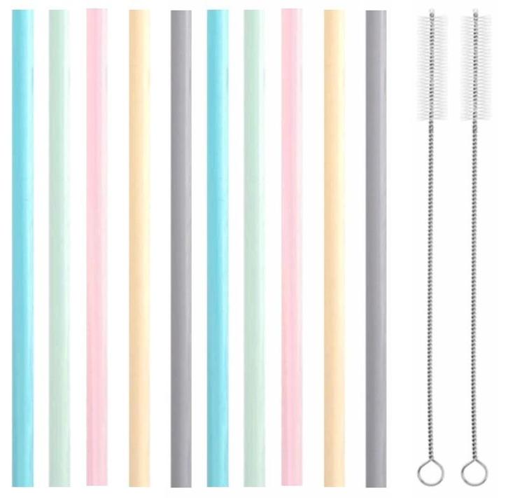 Fako Bijoux - Siliconen Rietjes Set Pastel - 10 Herbruikbare, Huis en Inrichting, Keuken | Bestek, Verzenden