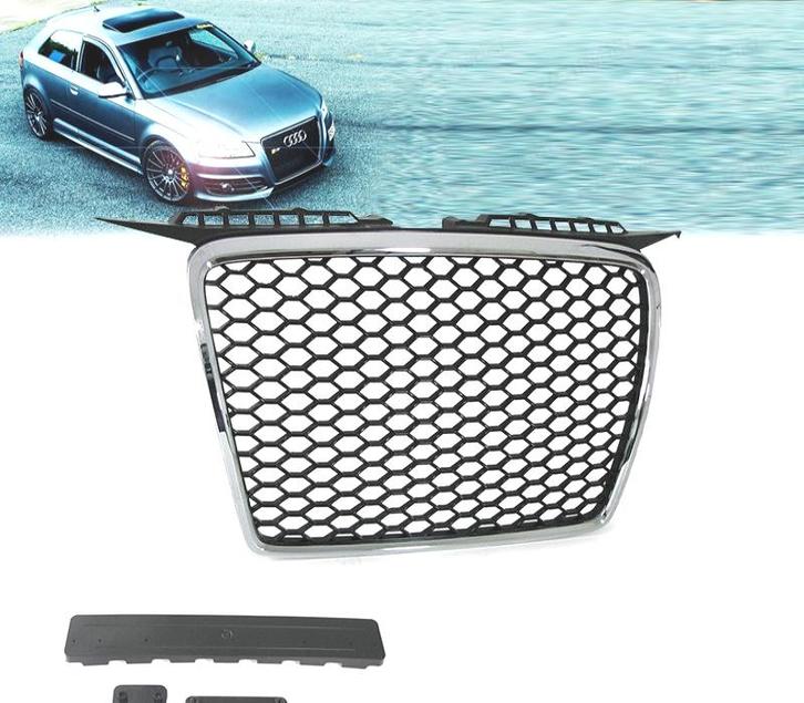 CALANDRE AUDI A3 8P 8PA 05-08 LOOK RS CHROME, Auto-onderdelen, Carrosserie, Verzenden