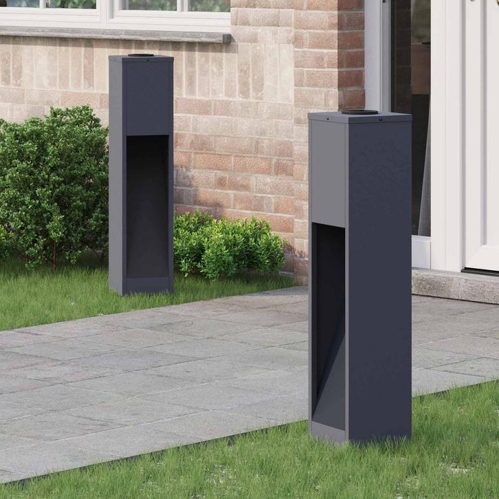 vidaXL Zonne LED Padverlichting 2 pcs Antraciet Koud Gewalst, Jardin & Terrasse, Éclairage extérieur, Envoi