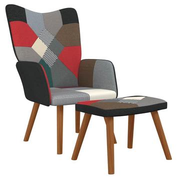 vidaXL Relaxstoel met voetenbank patchwork stof, Huis en Inrichting, Fauteuils, Verzenden, Nieuw