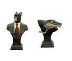 Figuur - 2x Black Sad Resin Statue - Lizard & John Blacksad