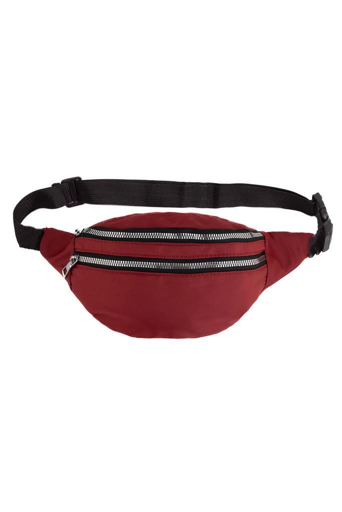 Heuptas Donkerrood 2 Ritsen Fanny Pack Twee Vakken Zwarte Ba, Handtassen en Accessoires, Tassen | Damestassen, Nieuw, Ophalen of Verzenden