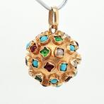 Pendentif - 14 carats Or jaune - Turquoise -Émeraude -Rubis