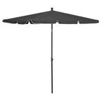 vidaXL Parasol met paal 210x140 cm antracietkleurig, Verzenden