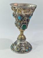 Judaica - Verzilverd - 1970-1980 - Grote Kiddus-beker Joods