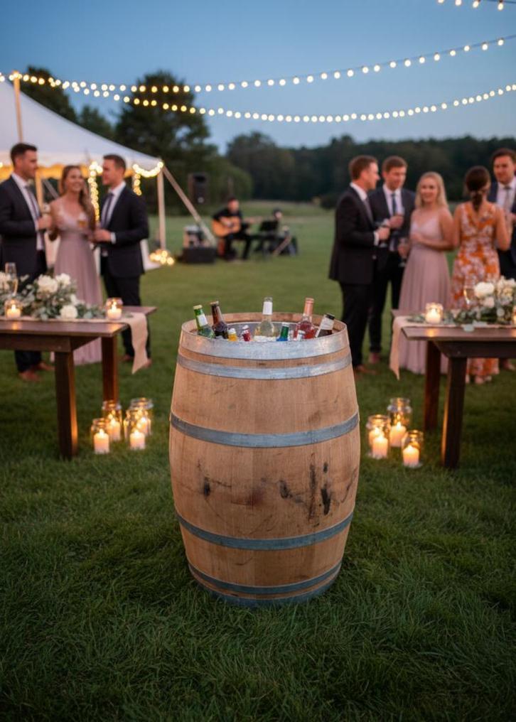 Wijnvat 225 liter met RVS ijsbak - Een échte blikvanger!, Zakelijke goederen, Horeca | Meubilair en Inrichting, Meubilair, Nieuw in verpakking