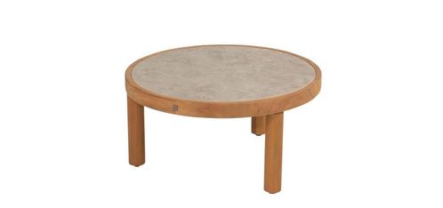 4 Seasons Outdoor Finn teak loungetafel met keramisch blad Ø, Tuin en Terras, Tuinsets en Loungesets