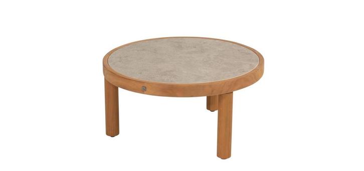 4 Seasons Outdoor Finn teak loungetafel met keramisch blad Ø, Tuin en Terras, Tuinsets en Loungesets