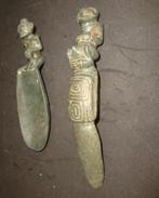 Taino-cultuur Steen Cohoba braakspatel en lepelset - 18.5 cm, Antiek en Kunst