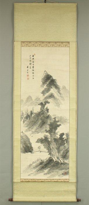 Suiboku Ink Mountain Landscape Sansui - Nukina Kaioku, Antiek en Kunst, Antiek | Overige Antiek