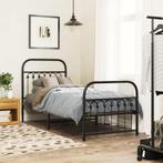 vidaXL Bedframe met hoofd- en voeteneinde metaal zwart, Huis en Inrichting, Slaapkamer | Bedden, Verzenden, Nieuw
