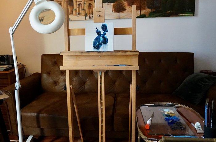 Ezequiel Martinez Llaser - Koons Balloon Dog, Antiquités & Art, Art | Peinture | Moderne