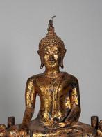 Figuur - Crowned Thailand buddha - Verguld brons - Thailand