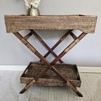 Bijzettafel - Butlertray - Bamboe, Riet - Met twee