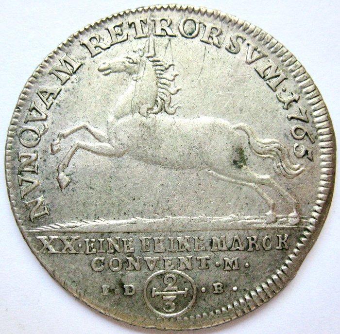 Duitsland, Brunswick-Wolfenbüttel Karl I. 2/3 Thaler 1765, Postzegels en Munten, Munten | Europa | Niet-Euromunten