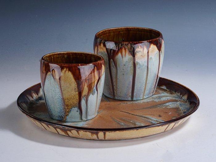 Faiencerie de Thulin - Pot - Art Deco set • schaal met, Antiek en Kunst, Kunst | Designobjecten