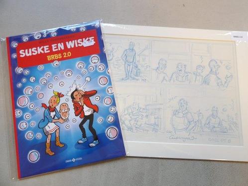 Suske en Wiske 344 - Originele halve pagina in schets - BRBS, Boeken, Stripverhalen